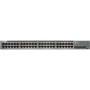 Juniper Networks EX Series EX3400-48P - Switch - L3 - managed - 48 x 10/100/1000 (PoE+) + 4 x Gigabit SFP / 10 Gigabit SFP+ + 2 x 40 Gigabit QSFP+ - front to back airflow - rack-mountable - PoE+ (740 W)