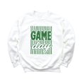 thumbnail image 2 of Game Day Sweatshirt for Women Striped Distressed Football Crewneck, Green on White Sweatshirt, S, 2 of 8