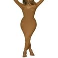 thumbnail image 2 of POINTERTECK Women‘s Square Neck Long Sleeve Bodycon Maxi Dress Solid Color Casual Long Dress Spring Fall Winter Clothes, 2 of 6