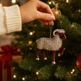 thumbnail image 4 of Dalxymotic Christmas Sheep Ornament, Ram Hanging Pendant Figurine, Rustic Farm Animal Tree Decor Accent, Holiday Decor Gift for Christmas Tree, Home, Mantel, Shelf, Window, Porch, 4 of 6