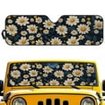 thumbnail image 2 of Uorisanigo Windshield Sun Shade Compatible with Jeep Wrangler TJ JK JKU Sport Sahara Rubicon 2 Door & 4 Door Cute Daisy Print Sunshade Cover Reflective Sun Visor Block UV Keep Cool,Car Accessories, 2 of 7