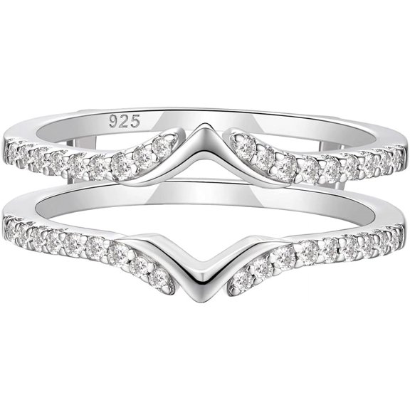 Gems Jewels 2.00 Ct Round Cut Diamond Wedding Engagement Wrap Ring 14K White Gold Plated 925 Sterling Silver For Women's -4.5