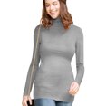thumbnail image 3 of Made by Johnny Women's Long Sleeve Ribbed Turtleneck Pullover Sweater S HEATHER_GREY, 3 of 6