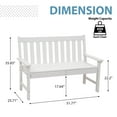 thumbnail image 2 of JOIVI Outdoor Patio Bench, Patio Bench for 2 Person with Armrest and Backrest, Outdoor Loveseat for Outside Garden, Yard, Porch, Lawn, White, 2 of 8