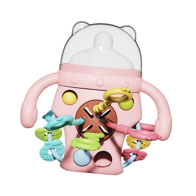 Lindo Juguete Para La Dentición En Forma De Botella, Juguete Sonajero Para Niñas Y Niños De 3 A 6 Meses, Bebés Rosa 14,8x14,5 Cm rosa 148x145cm