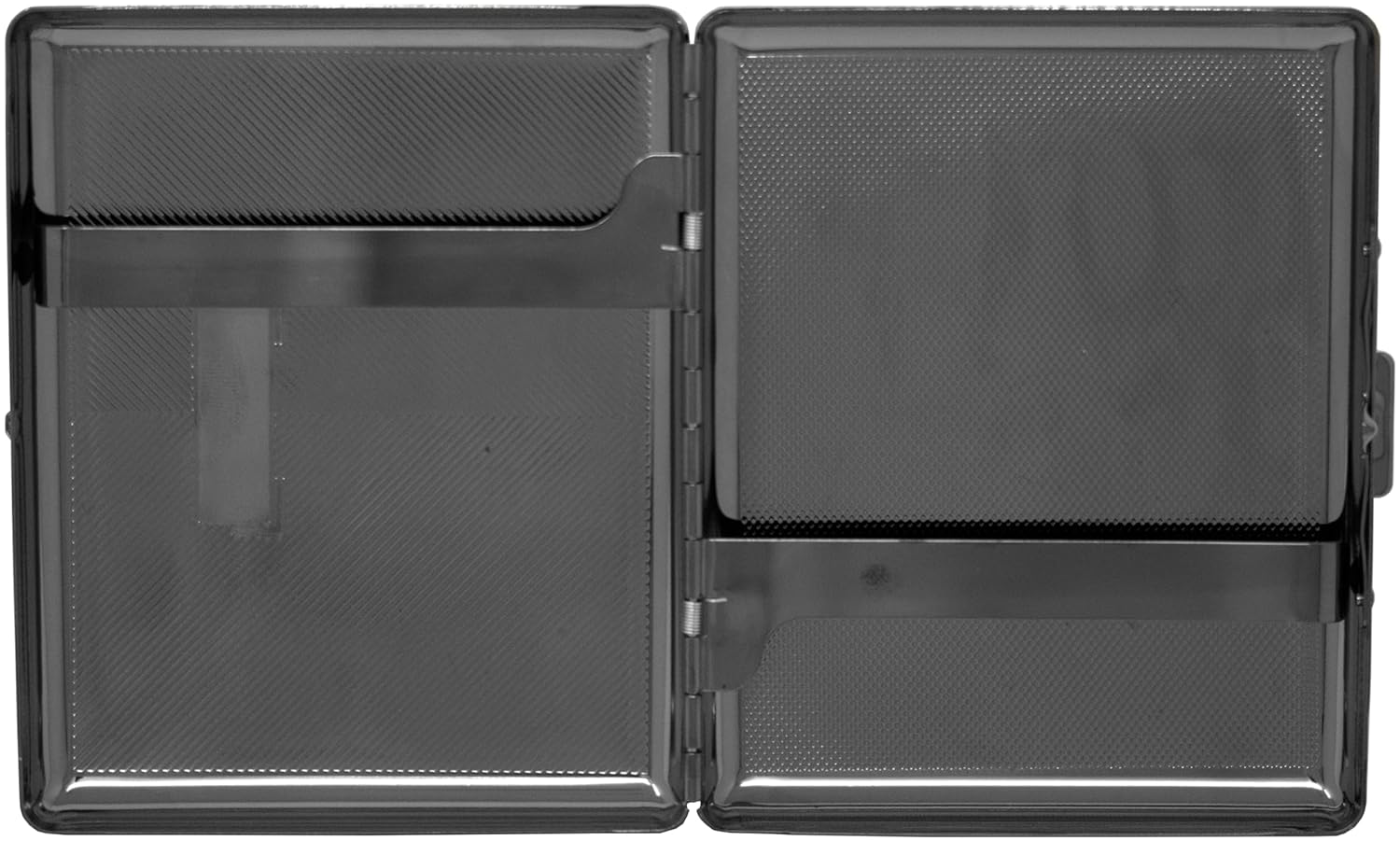 Set of 2 Metal-Plated 100s Cigarette Case & Stash Box (Black Diagonal Stripes)