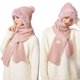 thumbnail image 1 of Conjunto de gorro, bufanda y mascarilla 3 en 1 | Pasamontañas de invierno con forro polar mejorado para mujer | Resistente al viento y a la calidez | Tejido suave y cómodo | Protección para rostro, 1 of 7