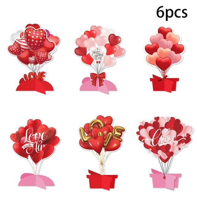 Juego de 6 Tarjetas de Felicitación para San Valentín | Tarjetas de Escritorio Pequeñas con Diseño de Corazón 3D | Mensaje de Amor con Reverso En Blanco | Papel Ecológico | Artículos de Fiesta, Decor