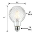 thumbnail image 3 of Westinghouse Lighting 5268020 5.5 Watt (40 Watt Equivalent) Cut Glass G25 Dimmable Clear Filament LED Light Bulb, Medium Base, 6 Pack, 3 of 5