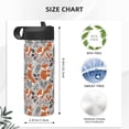 thumbnail image 4 of Sikiie Vintage Blue Fox Family A Print 18OZ Insulated Straw Cup, Portable Leak-proof Sports Water Bottle, Stainless Steel Water Cup Suitable for Home and Outdoor, 4 of 8