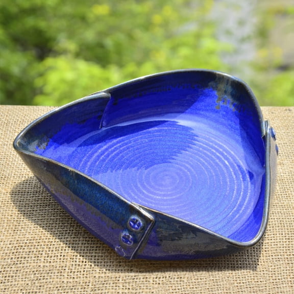 StyleMyWay Luxurious Midnight Blue Ceramic Serving Bowl Prussian Blue 23 cm 1400 ml Snack Serving Bowl Pasta Serving Bowl
