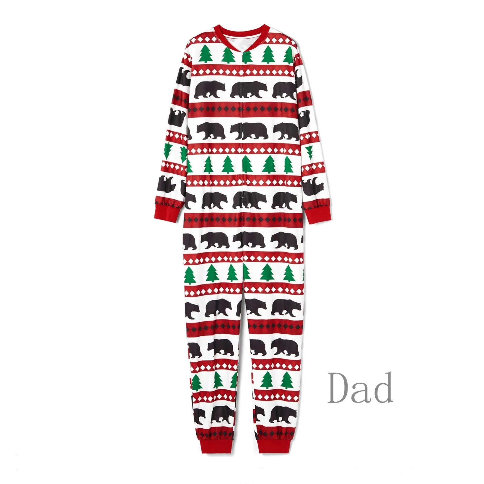 PatPat Christmas Pajamas Matching Family Onesies Couple Holiday Pjs for Men Polar Bear Patterned One Piece Pajamas with Socks, L
