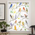 thumbnail image 4 of Colorful Birds Semi Sheer Curtains Drapes for Living Room,Bedroom,French Doors Window 108 Inches Long,Branch Animal Spring Branch Leaf Summer Rod Pocket Chiffon Curtain Drapery Voile Draperies Panel, 4 of 6
