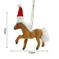 thumbnail image 4 of Hadanceo Horse Pendant Lovely Christmas Hat Simulation Animal Model Hanging Ornaments Faux Fur Horse Doll Christmas Tree Pendant Home Decoration Christmas Gift, 4 of 8