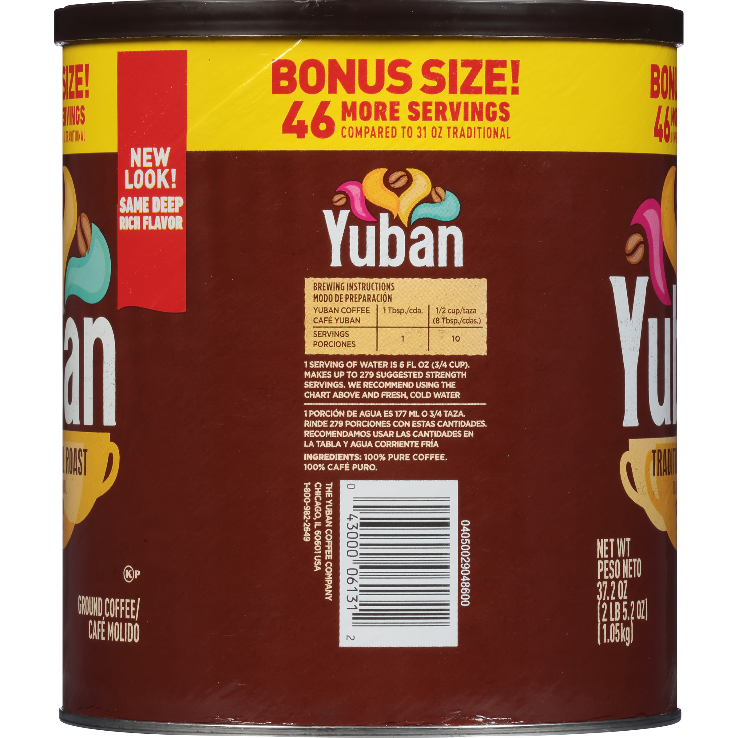 Yuban Traditional Roast Medium Roast Ground Coffee Bonus Size, 37.2 oz Canister