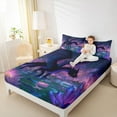 thumbnail image 4 of Homewish Magic Dragon Full Size Sheets,Western Fantasy Bed Sheets,Pink Lotus Sheet Sets For Boys Teens,Luxury Bedroom Decor,4-Piece, 4 of 7