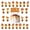 25Pcs, variant on SLYNSHome 25Pcs Happy Thanksgiving Cupcake Toppers,Maple Leaf Pumpkin Fall Theme Cake Inserts Autumn Harvest Cupcake Picks for Happy Thanksgiving Day Theme Party Decorations Supplies