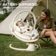 thumbnail image 3 of Babyomi Portable Baby Swings for Infants to Toddler, Electric Swing with Music Speaker, 3 Seat Positions , 5 Speeds, and Remote Control - Infant Swing for Indoor and Outdoor, Beige, 3 of 8