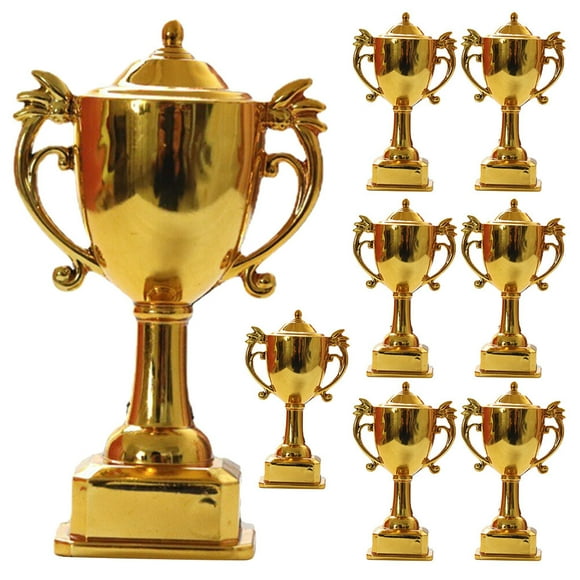 CIMAXIC Party 8Pcs Miniature Award Trophy Model Cake Decoration Competition Celebration Party Supply,3.35"X1.97"X1.97"