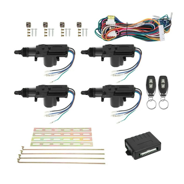 Kit Central de Verrouillage Central à Distance Kit Central de Verrouillage à Distance Système d'Entrée Sans Clé Kit Central de Verrouillage à Distance Système d'Entrée Sans Clé 12V avec Indicateur à Led avec 2 Contrôleurs