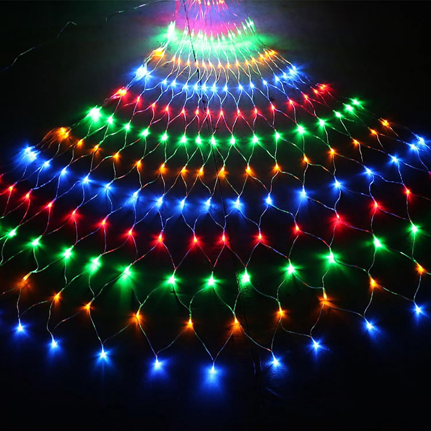 Solar Net Lights Outdoor Garden, 100LED 1.1M X 1.1M Waterproof 8 Modes Solar Mesh Fairy Icicle String Lights for Backyard Patio Gazebo Fence Lounge Party Decoration