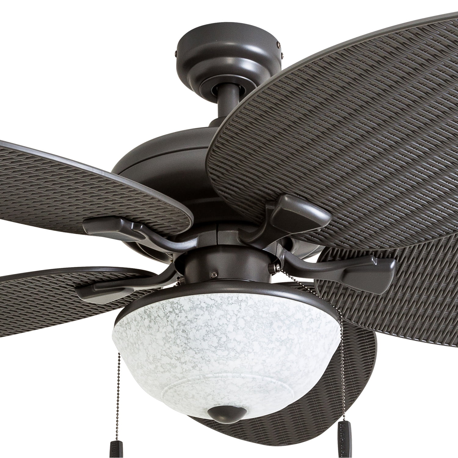 Prominence Home Inland Breeze 52" Bronze Indoor/Outdoor Ceiling Fan with 5 Blades, Bowl Light Kit, Pull Chains & Reverse Airflow