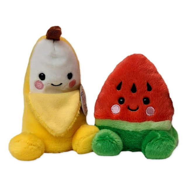 Set of 2 Gwen BANANA & Sandy WATERMELON Palm Pals 5" Stuffed Plush ...