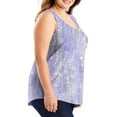 thumbnail image 4 of Plus Size Tank Tops for Women Sleeveless Round-neck Plus Summer Casual Printed Loose Camisoles Tank Purple XXL, 4 of 6