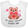 thumbnail image 3 of Inktastic My Great Grandpa Loves Me Bear and Hearts Boys or Girls Baby Bib, 3 of 4