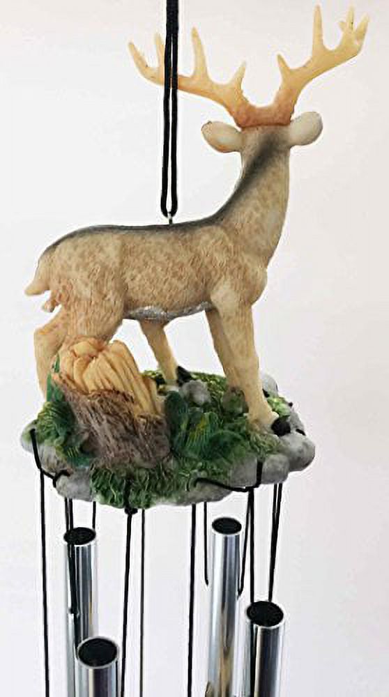 Woodlands Buck Deer Fawn Baby Family Resonant Relaxing Wind Chime Garden Patio