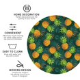 thumbnail image 3 of Rateoe Pineapples with Palm Leaves Drawing Drink Coasters Set of 4 Leather Coasters Spill Protection for Table Desk,Durable and Non Slip Leather Coaster ,4 Inches Drink Mats-Round Shape, 3 of 6