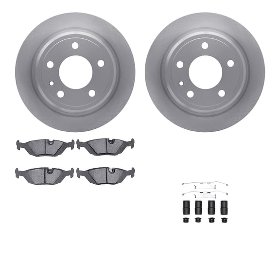 Dynamic Friction Company Rear Brake Rotors with 5000 Advanced Brake Pads includes Hardware 6512-31188