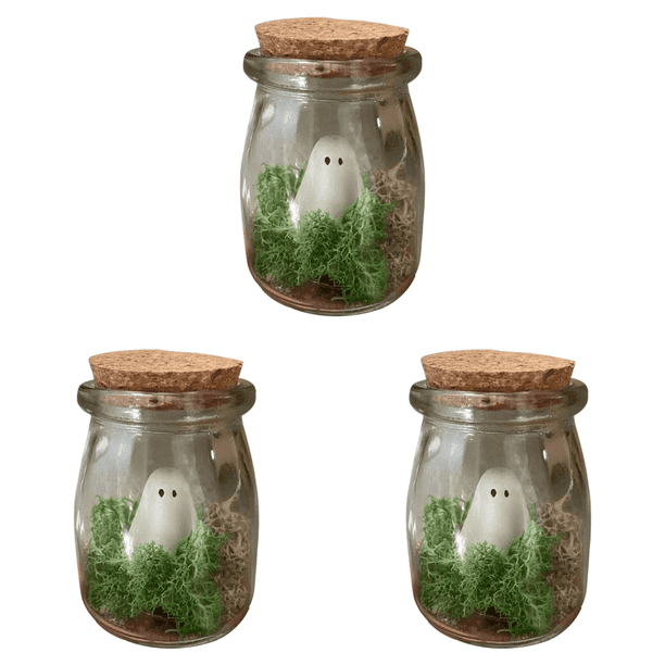 Set 6 Mini Fantasmi Luminosi In Resina – 3 Cm, Si Illuminano Al Buio, Per Decorazioni Halloween E Giardino - 2