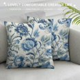 thumbnail image 3 of WERPE  Chinoiserie Flowers Trees Blue Throw Pillow Cover,  Floral Cushion Case Outdoor Decoration for Sofa Couch Farmhouse, 3 of 5