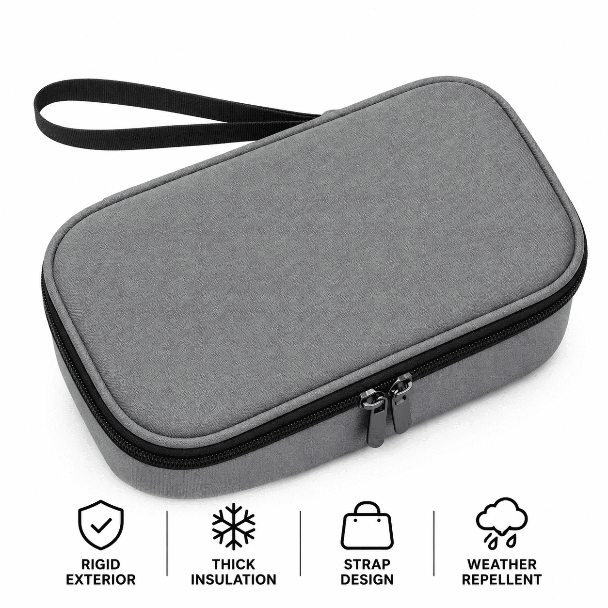 Portable Breast Milk and Medication Cooler Box, Insulated Travel Storage Case - Gray