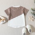 thumbnail image 6 of TOWED22 Toddler Baby Boy Summer Outfit Farm Clothes Short Sleeve T-Shirt Plaid Shorts Mallard Duck Goose Outfits(Brown,12-18 M), 6 of 9