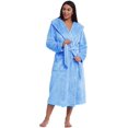 thumbnail image 2 of Women Plush Fleece Robe Long Warm Bathrobe Shawl Collar/Hood, 2 of 6