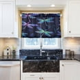 thumbnail image 6 of Colorful Dragonfly Leaves Kitchen Curtains 36 Inch Length Short Tier Curtains for Small Windows Half Window Treatments for Bedroom Bathroom Kitchen 2 Panels, 6 of 6