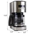 thumbnail image 4 of Cafetera Kenmore Cafetera de goteo de 12 tazas Filtro reutilizable Temporizador programable Pantalla digital Control de aroma Jarra de vidrio Filtro de agua de carbón Regular Negrita Acero inoxidable, 4 of 5