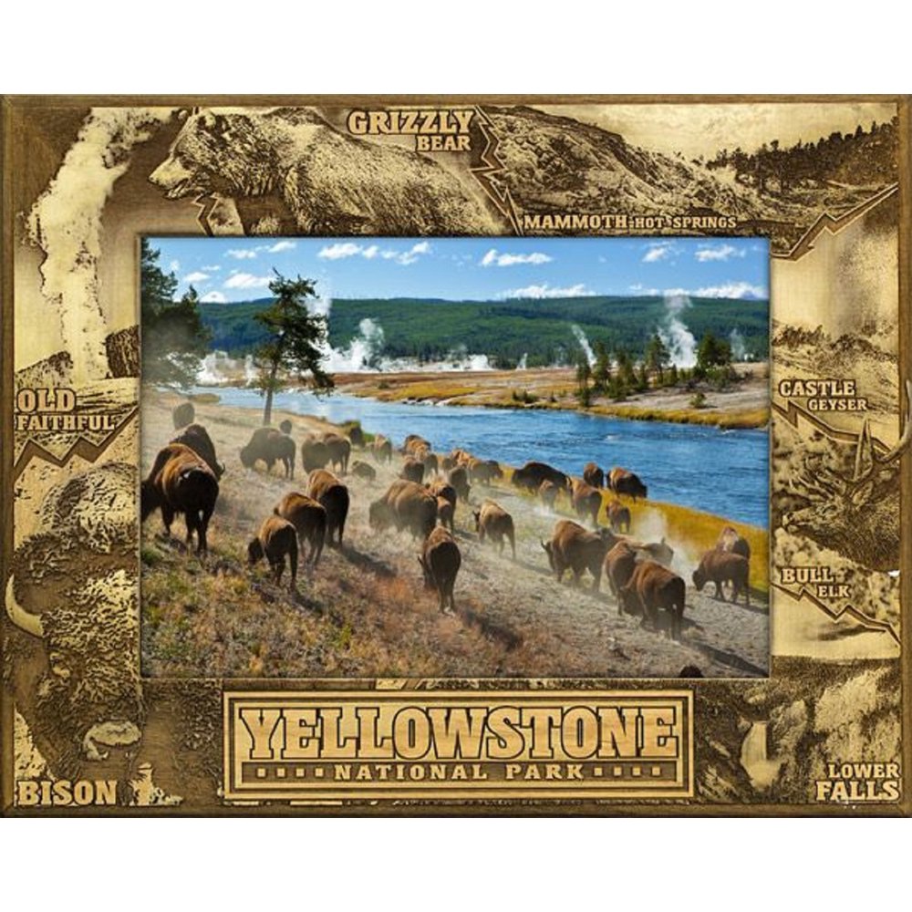 Yellowstone National Park Laser Engraved Wood Picture Frame (5 x 7