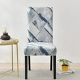 thumbnail image 3 of Dining Room Chair Covers Set of 4, Stretch Parsons Chair Slipcovers Removable Washable Spandex Printed Chair Seat Protector Cover for Hotel, Office, Ceremony, Banquet, Wedding Party (White/Blue), 3 of 6