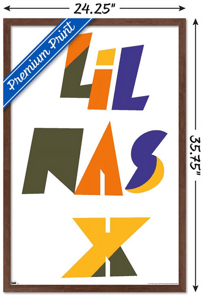 Lil Nas - Logo Wall Poster, 22.375" x 34", Framed