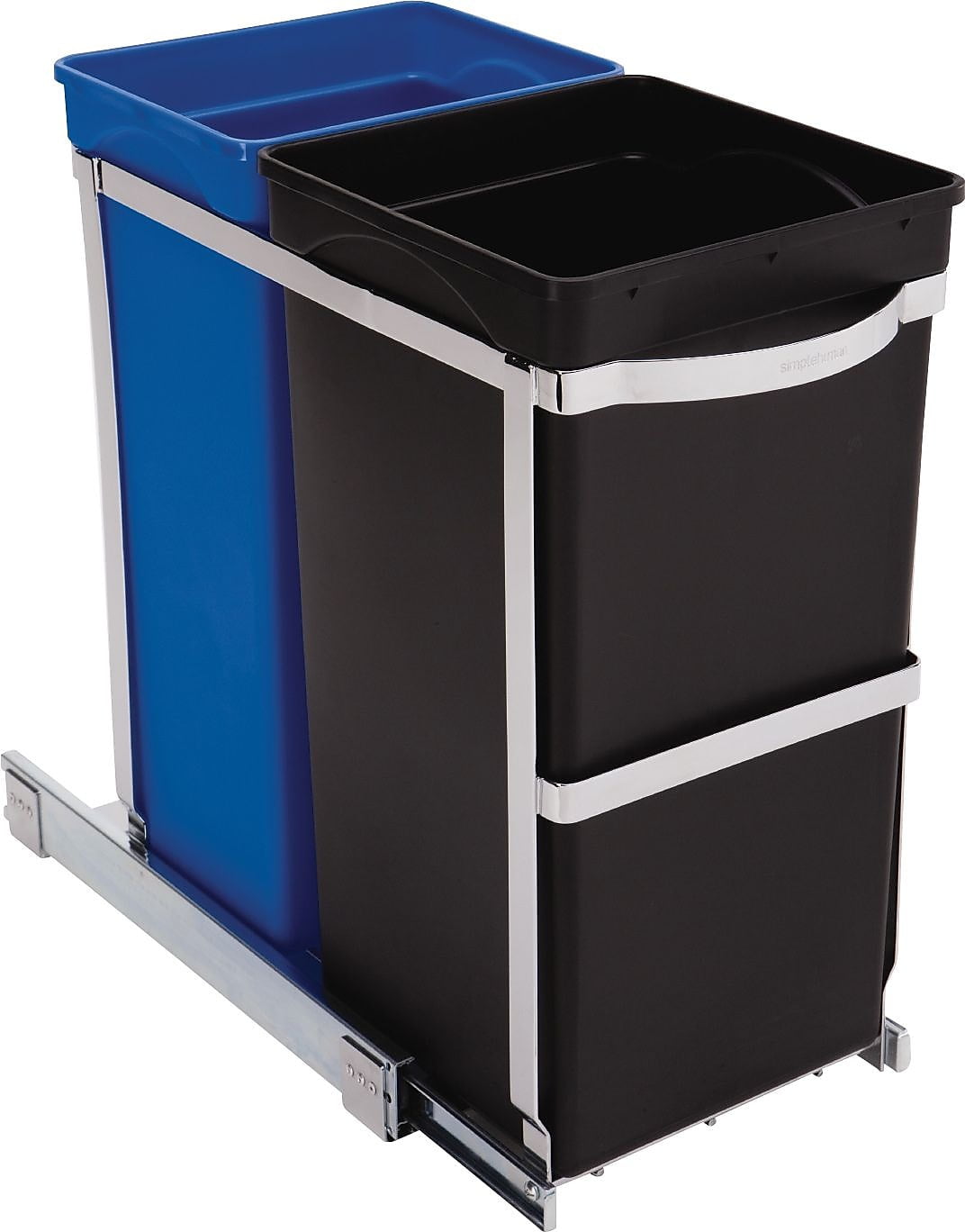 simplehuman TwinBucket PullOut Trash Can & Recycler, 9 Gallon CW1016