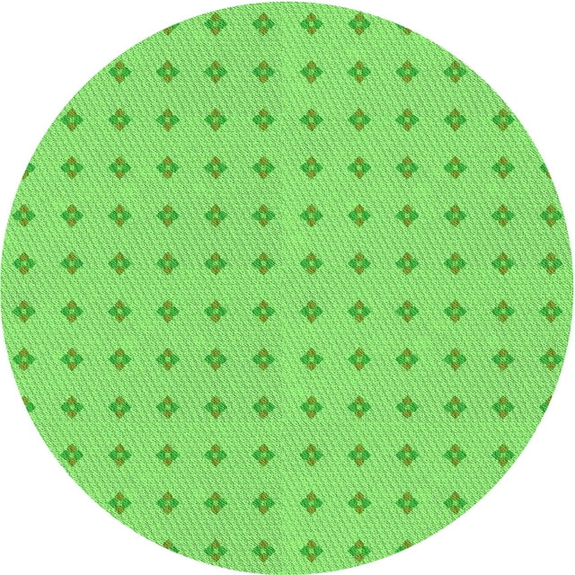 Ahgly Tapis Rond Lavable en Machine Intérieur Transitionnel Vert Émeraude, 8 Pieds Rond