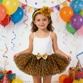 thumbnail image 5 of BJUTIR Girls Skirts Baby Layered Sequins Tutu Skirt Toddler Ballet Dance Dress And Headband First Birthday Outfits Size 12-24 Months Coffee, 5 of 6