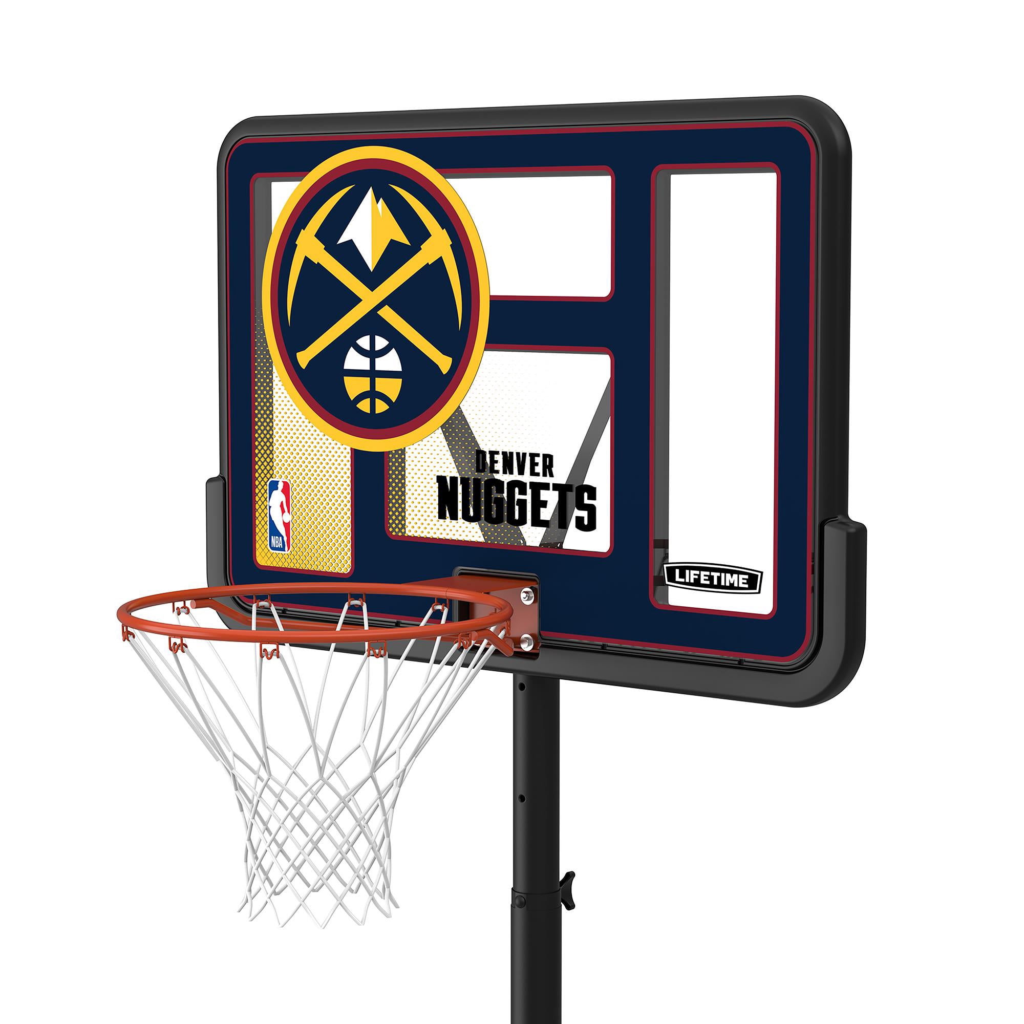 Lifetime NBA Denver Nuggets 44" Portable Basketball Hoop with Wheels - 7.5 to 10 Ft Adjustable Height
