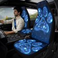 thumbnail image 2 of Xixirimido Car Seat Covers Front Seats Only with Belt Covers Armrest Box Cover 5Pcs Set for SUV Sedan Van Truck PU Leather Seat Protector Automotive Accessories, Blue Paw Galaxy, 2 of 8