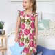 thumbnail image 4 of Fotbe Rose Flowers Vestido de Dormir para Niñas de 3 a 10 Años, Mangas Cortas, Estilo Princesa, Pijama Camisón con Mangas Voladas-X-Large, 4 of 6