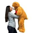 thumbnail image 3 of Giant Stuffed 4ft Valentine Teddy Bear has Heart on it's Chest 48 Inches 122 cm Soft Big Plush Huge Stuffed Animal Brown Color, 3 of 6