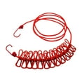 thumbnail image 6 of Yesbay Windproof Outdoor Clothesline Hanger Travel Laundry Drying Rope with 12 Clips,White, 6 of 7